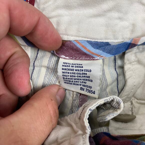 Abercrombie & Fitch shorts men’s 30‎ vintage white stripe retro Y2K adjustable - Picture 8 of 16